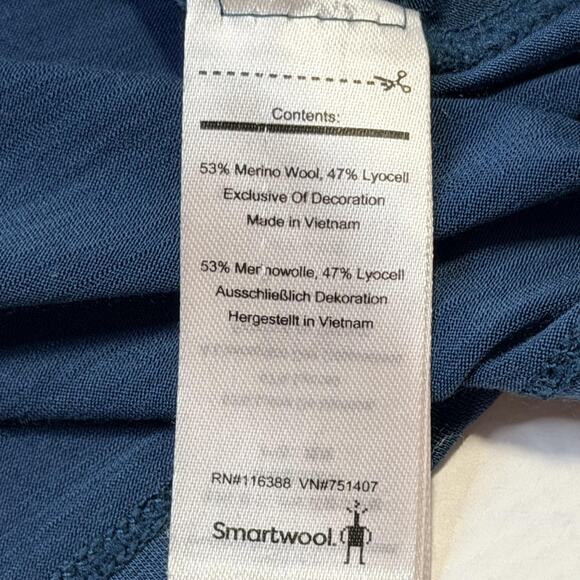 Smartwool Merino Sport 120 Shirt Womens Small Blue V Neck Short Sleeve Wool - Picture 12 of 12